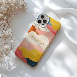 Personalisierte bunte Smartphone Fall iPhone Samsung Preppy ästhetic iPhone 11 12 13 14 Pro Max Plus S20 21 22 23 Ultra Slim Case Name Bild 1