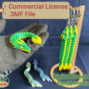Flexi Mini Leaf Dragon STL File: 3D Printed Keychain (Digital Download)