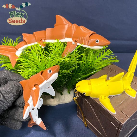 Flexi Tiger Shark - New Type, and Mini Set, STL File for