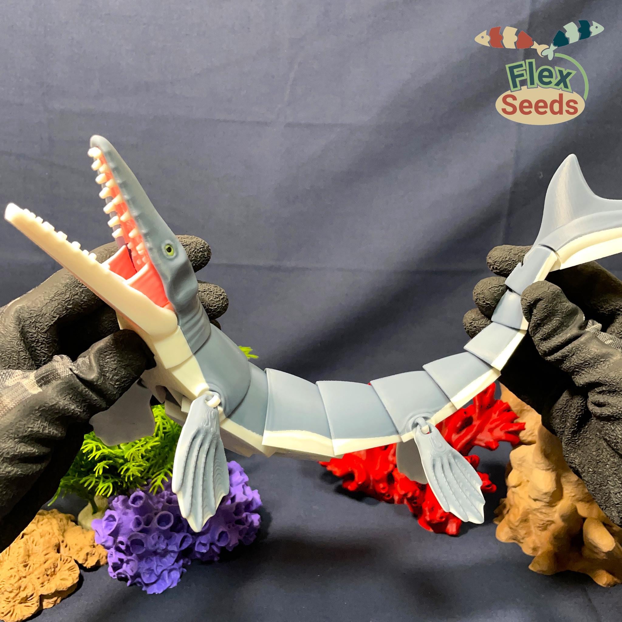 Articulated Mosasaurus Combo Set STL, Flexi Sea Monster 3D Print