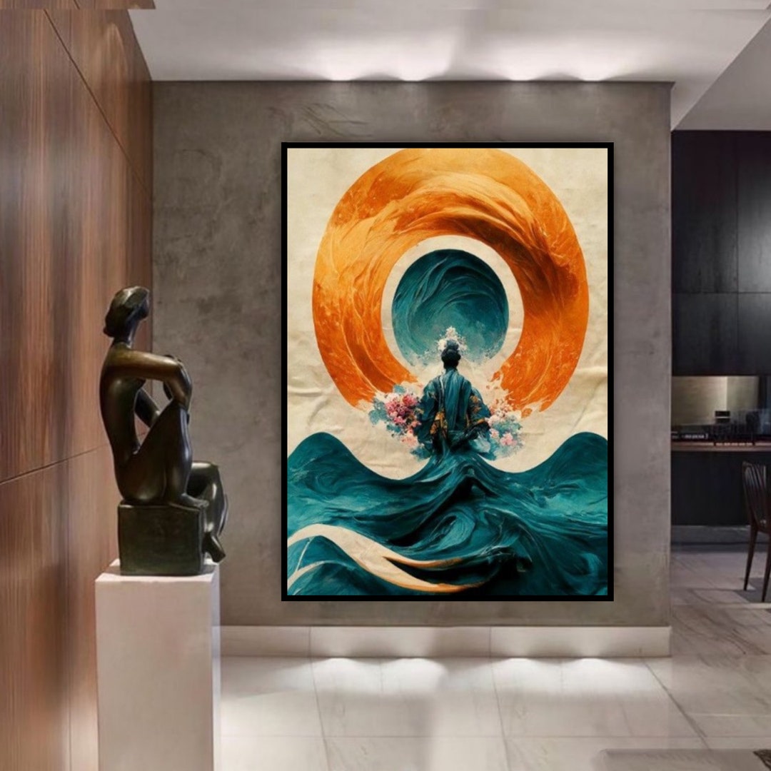Buddha Oil Painting, Buddha Canvas, Asian Wall Art, Meditation Wall Art