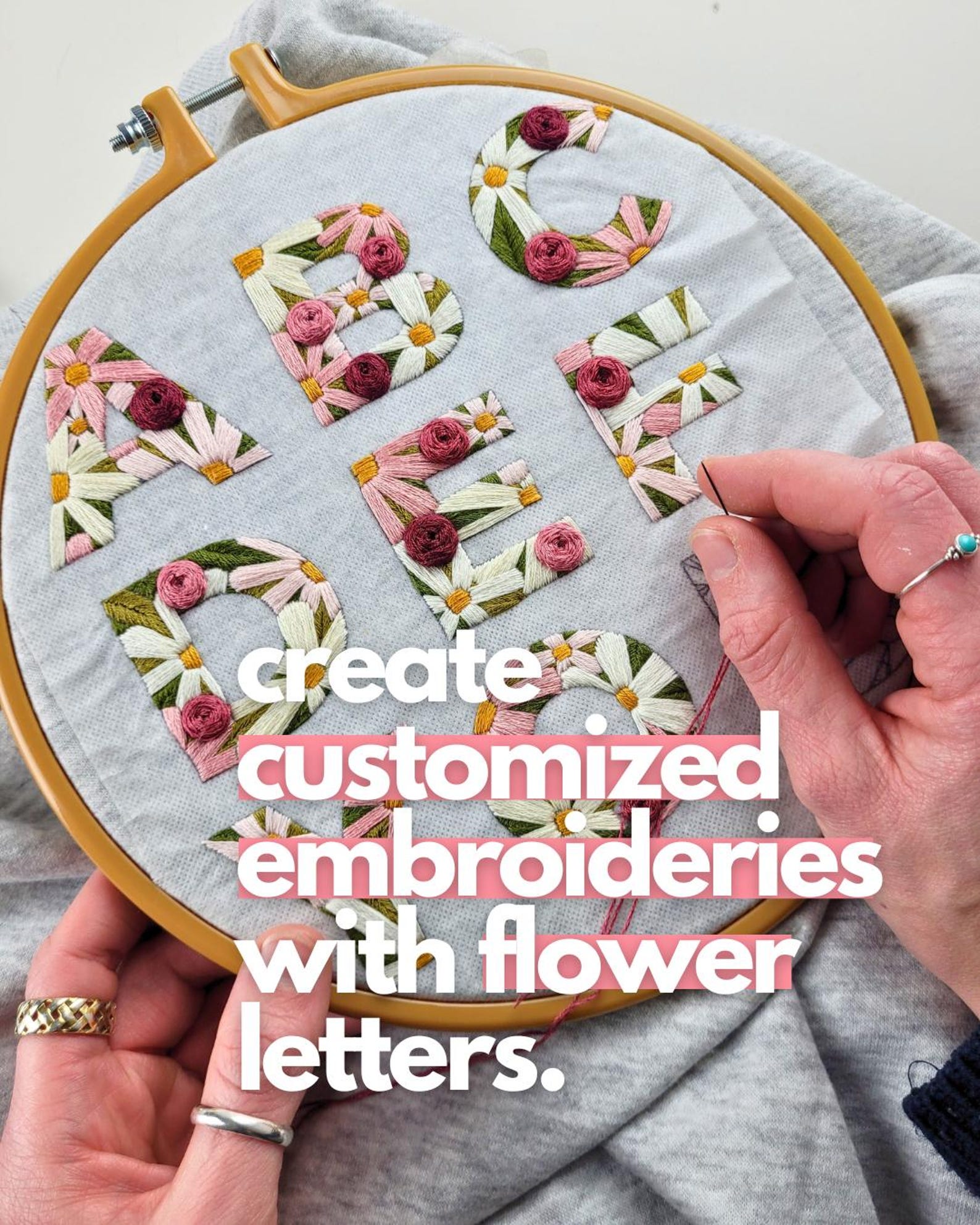 PDF Embroidery Pattern "flower Alphabet (all 26 Letters!)" Incl ...