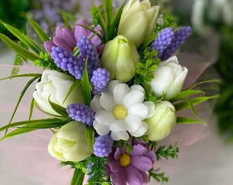 Spring Tender Soap Flowers Bouquet: Unique Birthday Gift | Handmade Vegan Soap | Thank you Present | Personalised Expressions of Love