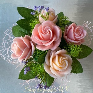 Personalised Soap Flowers, Soap Rose Bouquet, Valentine's Day Gift, Mother’s Day gift, Birthday Gift, Handmade Soap, Custom Floral Decor