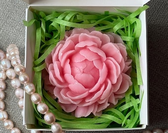 Peony Soap Flowers: Custom Spa Gift for Her | Soap Gift Box | Handmade Vegan Soap | Mother's Day Gift | Birthday Gift For Her, Flower Soap