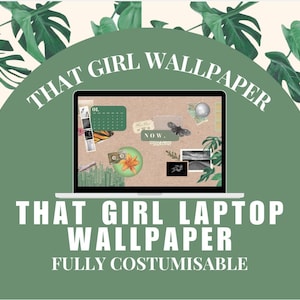 That Girl Desktop Wallpaper | Fully Costumisable Canva Template | Sage Green |