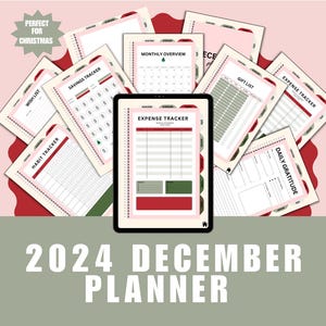 Weihnachten Dezember 2024 Digitaler Planer | A4 Hyperlinked für Goodnotes + mehr | Geschenkliste, Budget- & Mahlzeitenplaner etc. | Festlicher Organizer