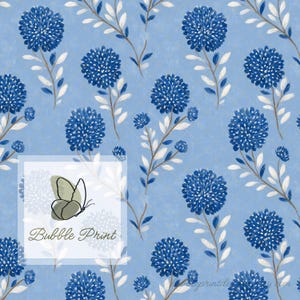 Papier peint floral bleu, motif transparent, répéter le fichier, impression neutre transparente en blocs, papier numérique, usage commercial gratuit, JPG