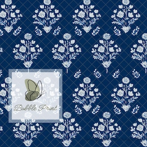 Impression florale bleue et blanche, motif transparent, répétition du fichier, papier numérique neutre neutre, utilisation commerciale gratuite JPG