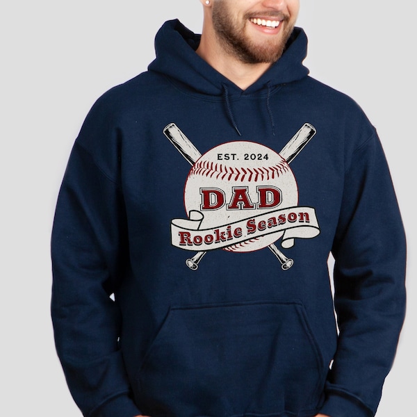 Papa Est 2024 Sweatshirt, benutzerdefinierter Papa Hoodie, Rookie Papa, Schwangerschaftsankündigung für Papa, Geschenk für Papa, Vatertag Shirt, neuer Papa Top
