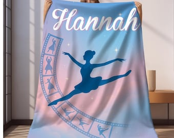 Personalized Dancer Blanket, custom Kids Blanket, Dance Blanket, Custom Gift, Plush Blanket, lyrical, Ballerina, Ballet, Personalized Dancer