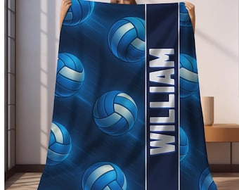 Personalized Volleyball Blanket, Custom Kids Blanket, Sports Blanket, Custom Gift, Plush Blanket, Soft Cozy Throw, Personalized Volleyball