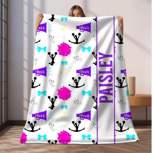 Custom Cheerleader Blanket, Personalized Kids Blanket, Sports Blanket, Custom Gift, Plush Blanket, Soft Throw, Personalized cheerleading