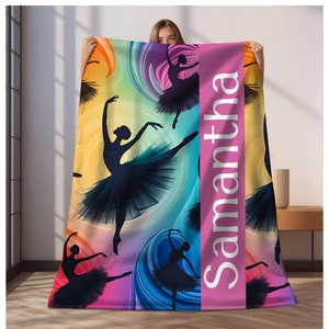 Custom Dancer Blanket, Personalized Kids Blanket, Dance Blanket, Custom Gift, Plush Blanket, Soft Cozy, Ballerina, Personalized Ballet