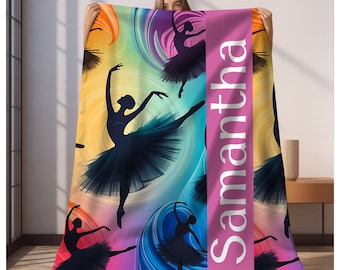 Custom Dancer Blanket, Personalized Kids Blanket, Dance Blanket, Custom Gift, Plush Blanket, Soft Cozy, Ballerina, Personalized Ballet