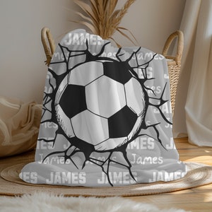 Personalized Soccer Blanket, Custom Sports Blanket, Graduation Blanket, Soccer Blanket, Custom Gift, Plush Name Blanket, Plush Throw