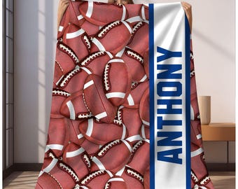Custom Football Blanket, Personalized Kids Blanket, Sports Blanket, Custom Gift, Plush Blanket, Soft Cozy Throw, Personalized Baseball