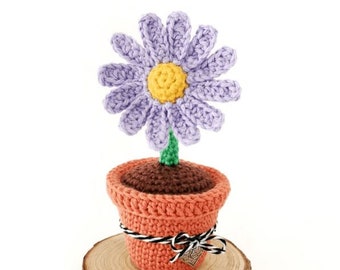 Crochet Keychain Flower Pot, Crochet Flower Pot Amigurumi