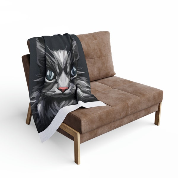 Arctic Fleece Blanket cat retro micro fibre throw decorative rug