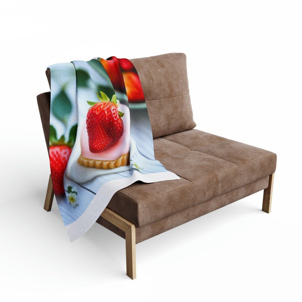 Arctic Fleece Blanket strawberry strawberries cake bedding bedroom