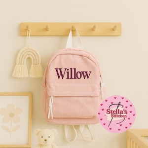 Embroidered kids backpack | nursery backpack | personalised back pack | corded back pack | corduroy bag | rucksack | toddler bag | customise