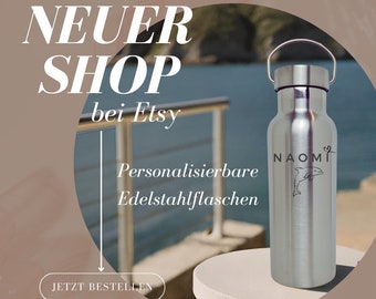 Personalisierbare Edelstahl Thermosflasche – Individuell mit Namen und Lieblingsmotiv