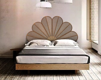 Tête de lit en bois - Décoration de chambre à coucher - Installation facile - N’importe quelle taille - Décoration en bois de luxe - Minimalisme