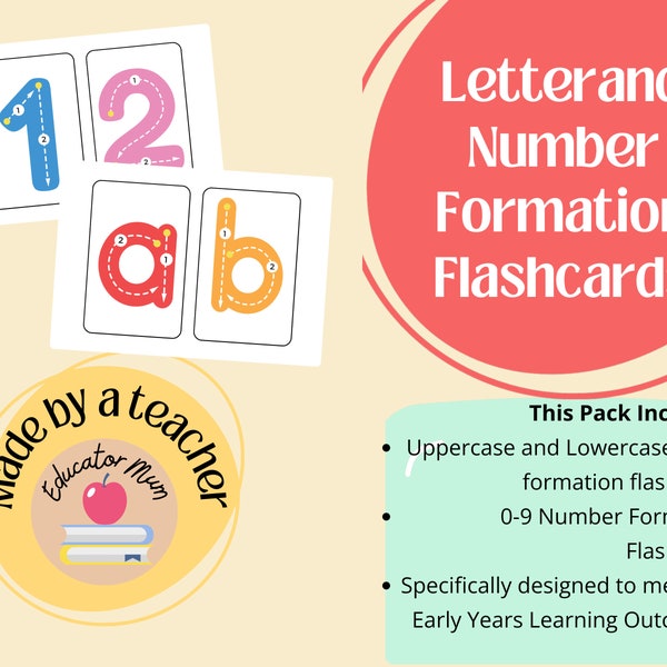 Letter and Number Formation Cards | Flashcards | Early Writing Skills | Alphabet Flashcards | Number Flashcards |