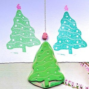 Tampon sapin de Noël - Tampon des fêtes pour journal, scrapbooking, emballage cadeau, cartes à faire soi-même et travaux manuels de saison, arbre géométrique