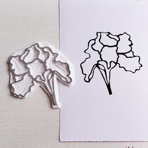 Kwiatowy ręcznie robiony stempel do artystycznego dziennika, kwiatowy stempel do notatnika, artykuły papiernicze dla artysty, scrapbooking, styl boho, zaproszenie DIY