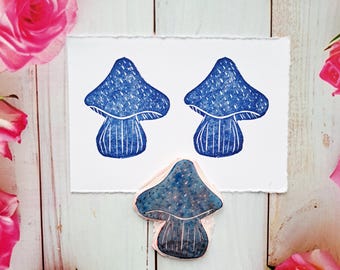 Mushroom Stamp, Forest Nature Decor, Boho Stationery, Scrapbooking, Journaling, Paper Crafts supply
