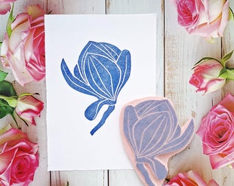 Magnolia Flower Stamp, Botanical Illustration for Cardmaking, Wall Decor, DIY Bags, T-shirt