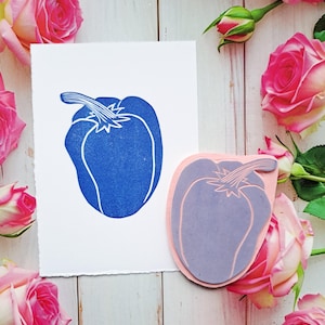 Sello de pimienta, sello de verduras para decoración de cocina, tarjetas de recetas, manualidades con comida, regalo para cocineros, impresión en tela, pintura mural.