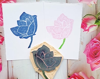 Magnolia Flower Rubber Stamp: Floral DIY Crafts, Card Making