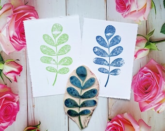 Leafy Branch Rubber Stamp Botanical Print for Scrapbooking Textile Printing Wall Stencil