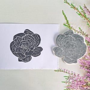 Peony Rubber Stamp - Floral DIY Card Making - Etsy