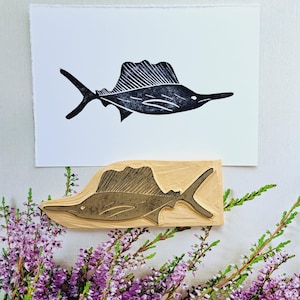 Carimbo de borracha de peixe, carimbo de tubarão majestoso para pintura de roupas, carimbo de parede, cartões faça você mesmo, arte marinha e artesanato inspirado no oceano, carimbo de animal do oceano