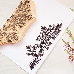 Handmade Tree Branch Rubber Stamp: Botanical Print for Journaling