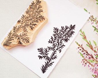 Handmade Tree Branch Rubber Stamp: Botanical Print for Journaling