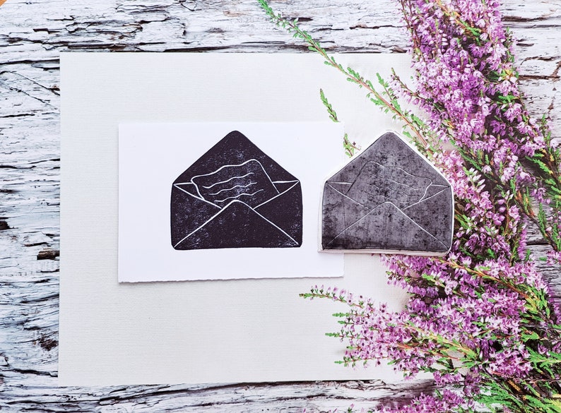 Envelope Rubber Stamp for Journaling & Scrapbooking, Letter Print - Etsy