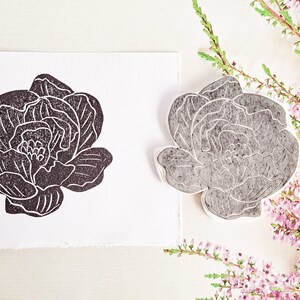 Peony Rubber Stamp - Floral DIY Card Making - Etsy