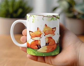 Fox Design Ceramic Mug, Fox Coffee Mug, Birthday Gift, Gift For Her, Gift For Mom, Nature Lover, Tea Mug, Coffee Mug