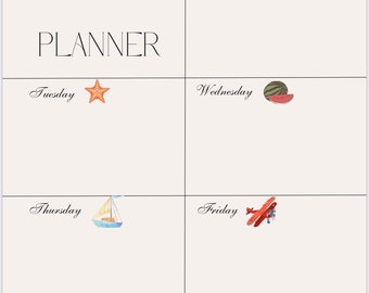 Weekly planner digitale particolare