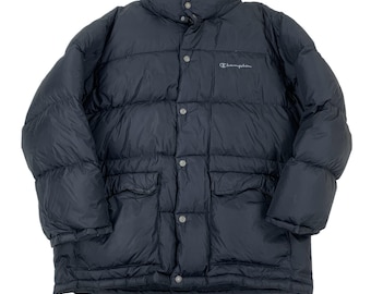 Vintage Champion Puffer Jacket  Outerwear Padded Down Coat Puffa Outdoor Winter Bomber Jacke Daunenjacke winter