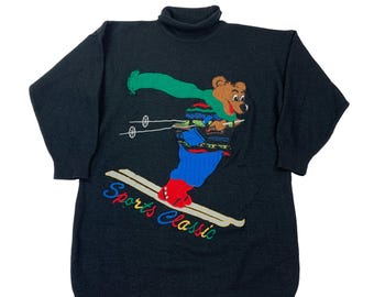 Vintage Carlo Colucci "Attenzione" Sweater - XL Sweatshirt Pullover Hoodie Crewneck Cozy Warm Knit Men Women streetwear