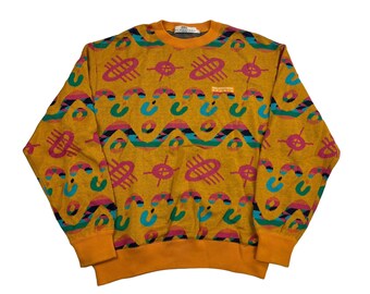 Vintage Balenciaga Sports Knit Sweater - Women M Sweatshirt Pullover Hoodie Crewneck Cozy Warm Knit Men Women streetwear