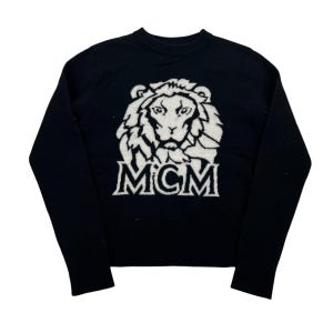 Suéter de lana de león MCM - Sudadera con capucha para mujer, cuello redondo, tejido cálido y acogedor, ropa de calle para hombre y mujer