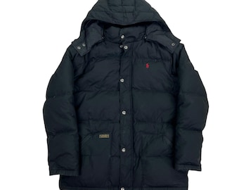 Polo Ralph Lauren RL250 Down Puffer Jacket Navy /black Size