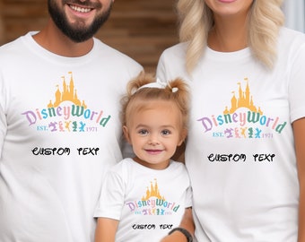 Chemises de vacances en famille Disney 2024, t-shirt assorti personnalisé famille Disney, chemises Château Disney 2024, famille Disney 2024, t-shirt voyage Disney