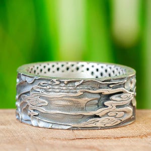 Buddha Head Ring - Sterling Silver Buddhist Ring For Men Gothic Ring Jewelry Gift For Husband or Boyfriend Meditation Ring For Best Friend